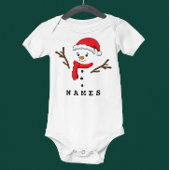 パーソナライズされたクリスマスフェスティバルおもしろい雪だるま ベビーボディスーツ