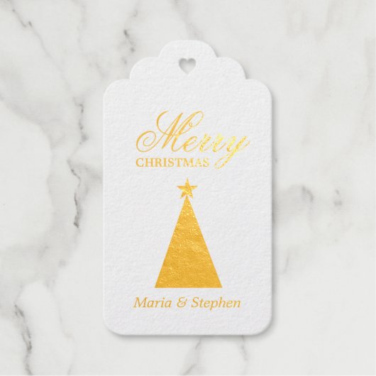 パーソナライズされたクリスマスフォイルラベル ギフトタグ (正面)