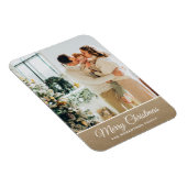 パーソナライズされたクリスマスフォトクラシック金ゴールドのスパークル マグネット (右側)