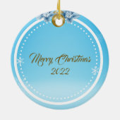 パーソナライズされたクリスマスフォトフレームオーナメント セラミックオーナメント (裏面)