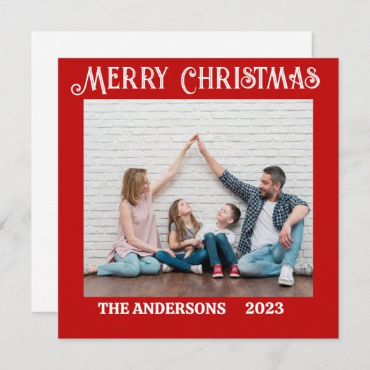 パーソナライズされたクリスマスフラットホリデーカード シーズンカード (正面/裏面)