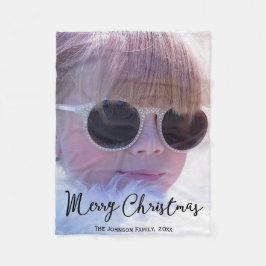 パーソナライズされたクリスマスフリースブランケットの写真の追加 フリースブランケット
