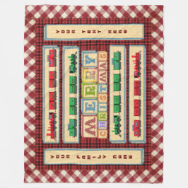 パーソナライズされたクリスマスブロックパーティーフリースブランケット フリースブランケット