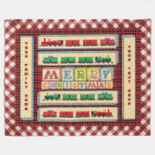 パーソナライズされたクリスマスブロックパーティーフリースブランケット フリースブランケット (正面(横))