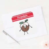 パーソナライズされたクリスマスプリン広場ステッカー スクエアシール (封筒)