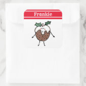 パーソナライズされたクリスマスプリン広場ステッカー スクエアシール (バッグ)