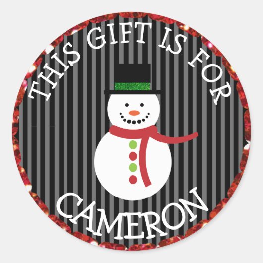 パーソナライズされたクリスマスプレゼントラベルホリデーシール ラウンドシール (正面)