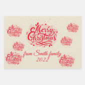 パーソナライズされたクリスマスプレゼント包装紙 ラッピングペーパーシート (正面3)