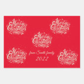 パーソナライズされたクリスマスプレゼント包装紙 ラッピングペーパーシート (正面2)