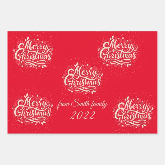 パーソナライズされたクリスマスプレゼント包装紙 ラッピングペーパーシート (正面2)