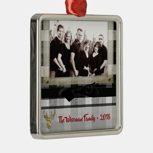 パーソナライズされたクリスマスプレッドディアフォトオーナメント メタルオーナメント (右)