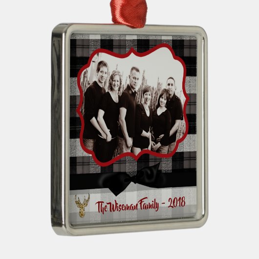 パーソナライズされたクリスマスプレッドディアフォトオーナメント メタルオーナメント (右)