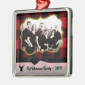 パーソナライズされたクリスマスプレッドディアフォトオーナメント メタルオーナメント (左)