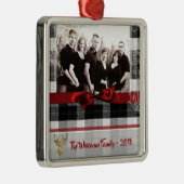 パーソナライズされたクリスマスプレッドディアフォトオーナメント メタルオーナメント (右)