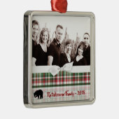 パーソナライズされたクリスマスプレッドベアPHOTOオーナメント メタルオーナメント (右)