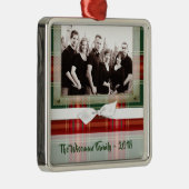 パーソナライズされたクリスマスプレドタータンチェック写真オーナメント メタルオーナメント (右)