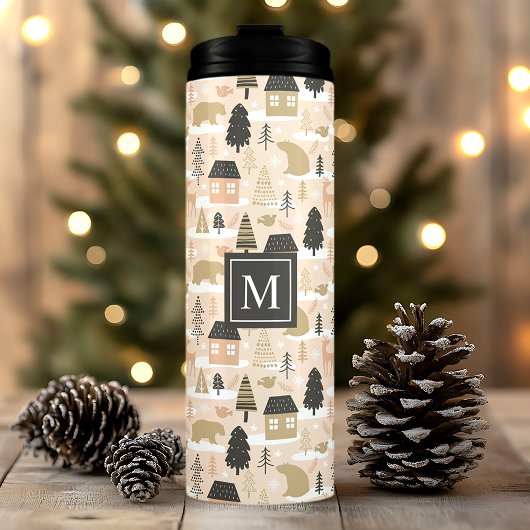 パーソナライズされたクリスマスベアービレッジ タンブラー