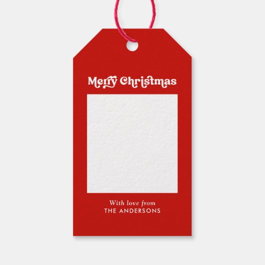 パーソナライズされたクリスマスベリーの花と葉 ギフトタグ (裏面)