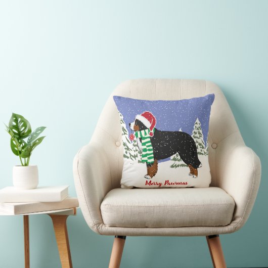 パーソナライズされたクリスマスベルネーズマウンテンドッグ クッション (椅子)