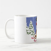 パーソナライズされたクリスマスベルネーズマウントドッグスソリ コーヒーマグカップ (左)