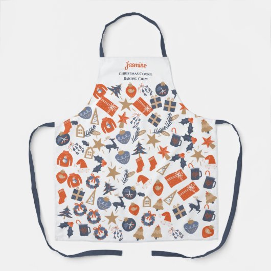 パーソナライズされたクリスマスベーキングクルーカスタム エプロン (正面)