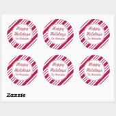 パーソナライズされたクリスマスペパーミントホリデースタンプ ラウンドシール (シート)