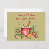 パーソナライズされたクリスマスホットチョコレートマグ ポストカード (正面/裏面)