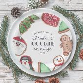 パーソナライズされたクリスマスホリデークッキースワップパーティー ペーパープレート
