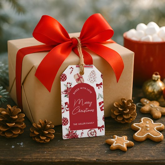 パーソナライズされたクリスマスホリデークッキーベーキング ギフトタグ