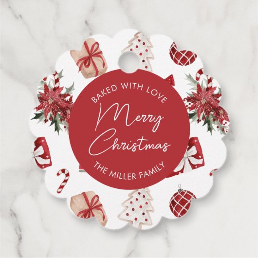 パーソナライズされたクリスマスホリデークッキーベーキング フェイバータグ (裏面)