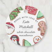 パーソナライズされたクリスマスホリデークッキーベーキング フェイバータグ (正面)