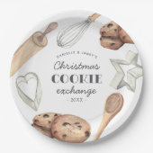 パーソナライズされたクリスマスホリデークッキー交換 ペーパープレート (正面)