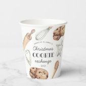 パーソナライズされたクリスマスホリデークッキー交換 紙コップ (裏面)