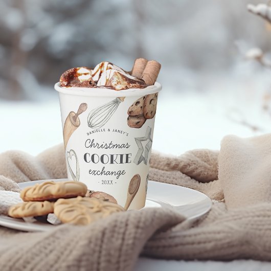 パーソナライズされたクリスマスホリデークッキー交換 紙コップ