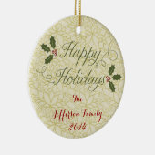 パーソナライズされたクリスマスホリデーズファミリーオーナメント セラミックオーナメント (右)