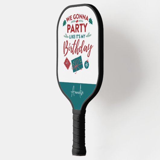 パーソナライズされたクリスマスホリデーズファミリースポーツ ピックルボールラケット (左)
