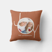 パーソナライズされたクリスマスホリデーテラコッタ写真 クッション (裏面)