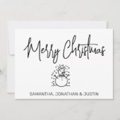 パーソナライズされたクリスマスホリデーミニマルデザイン シーズンカード (正面)