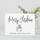 パーソナライズされたクリスマスホリデーミニマルデザイン シーズンカード (スタンド正面)