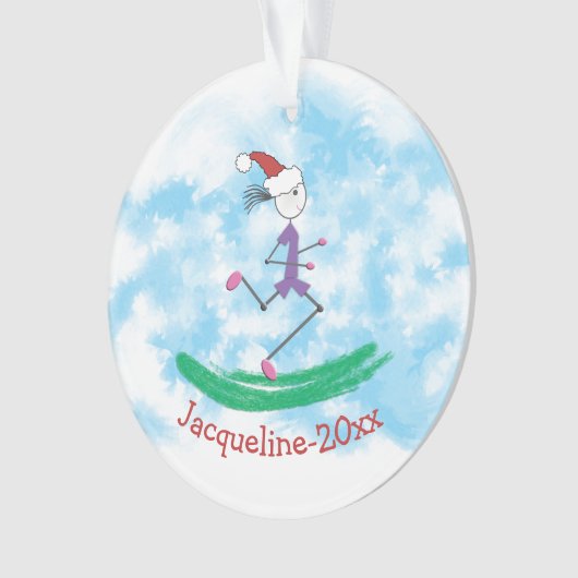 ©パーソナライズされたクリスマスホリデーレディーランナー オーナメント (正面)