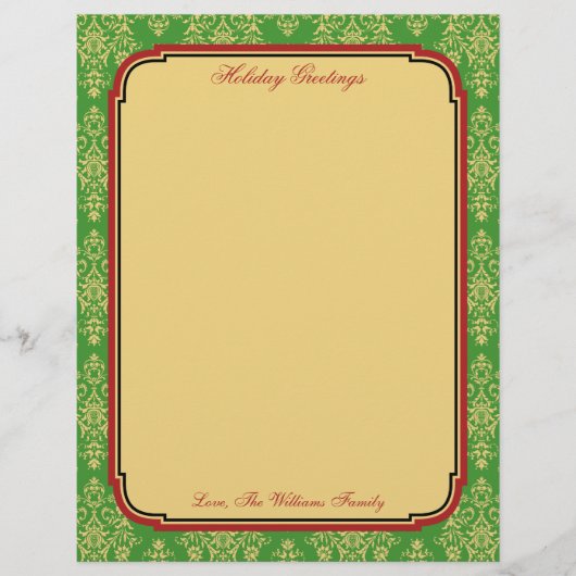 パーソナライズされたクリスマスホリデー固定紙 (正面)