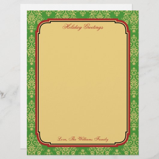 パーソナライズされたクリスマスホリデー固定紙 (正面/裏面)