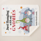 パーソナライズされたクリスマスホリデー格言 シェルパブランケット (正面(横))