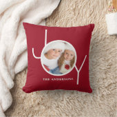パーソナライズされたクリスマスホリデー赤写真 クッション (ブランケット)