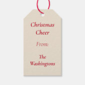 パーソナライズされたクリスマスホリーギフトラベル ギフトタグ (正面)