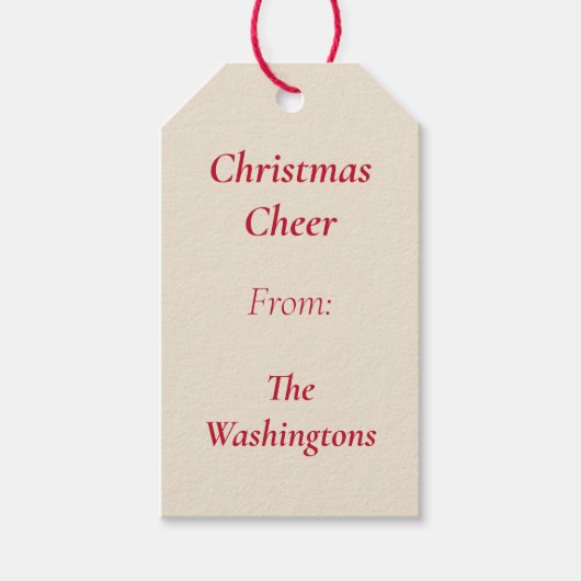 パーソナライズされたクリスマスホリーギフトラベル ギフトタグ (正面)