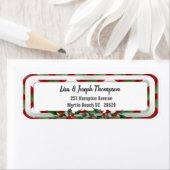 パーソナライズされたクリスマスホリー差出人住所ラベル ラベル (インサイチュ)