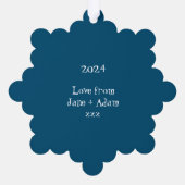 パーソナライズされたクリスマスホリー&ベリー オーナメントカード (裏面)