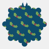 パーソナライズされたクリスマスホリー&ベリー オーナメントカード (裏面)