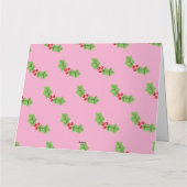 パーソナライズされたクリスマスホリー&ベリー カード (裏面)